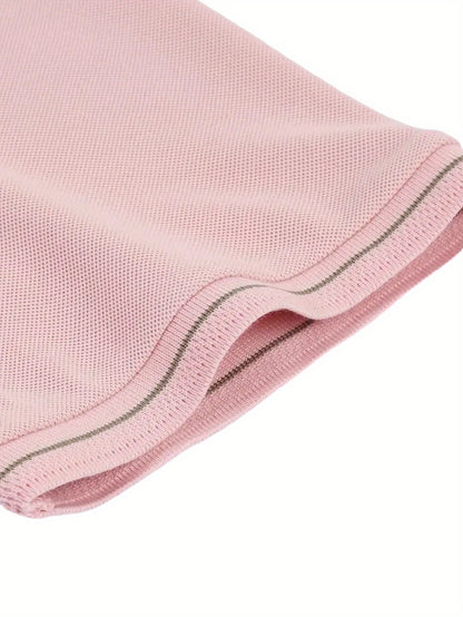 BOOS letter print, 1 premium Men's shirt, polyester fabric, regular fit, turn- collar top, summer short sleeve T-shirt, birthday gift, inner or outer wear, outdoor casual, sportswear, business casual, stylish and breathable, - ayq