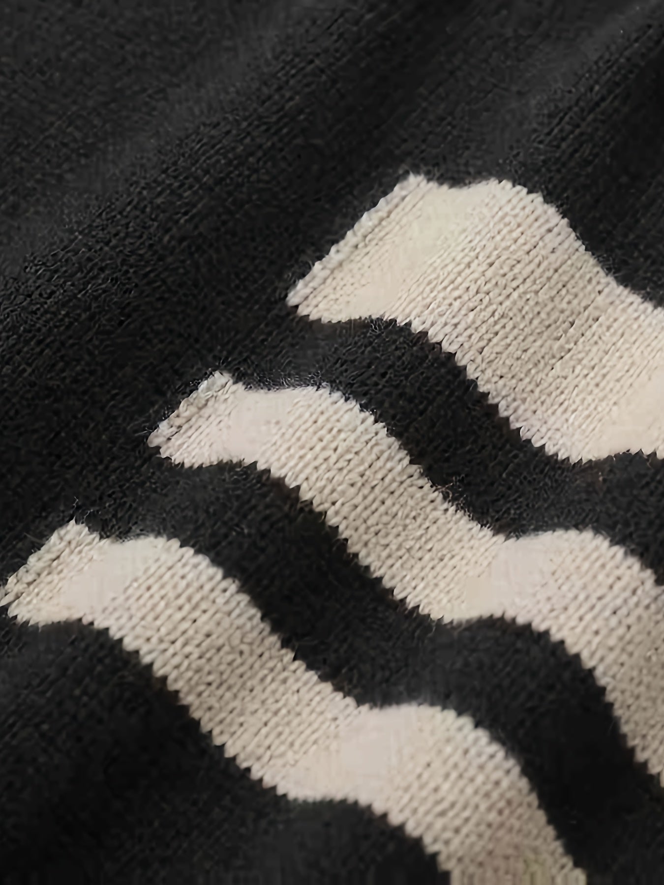 Men's Brown & Striped Sweater - Soft Round Neck Cable-Knit Winter Sweater with White Piping, Machine Washable Casual Pullover for Fall & Winter, Brown/Beige Horizontal Stripes, Ribbed Cuffs & Hem, Stylish Men's Sweater for Ev