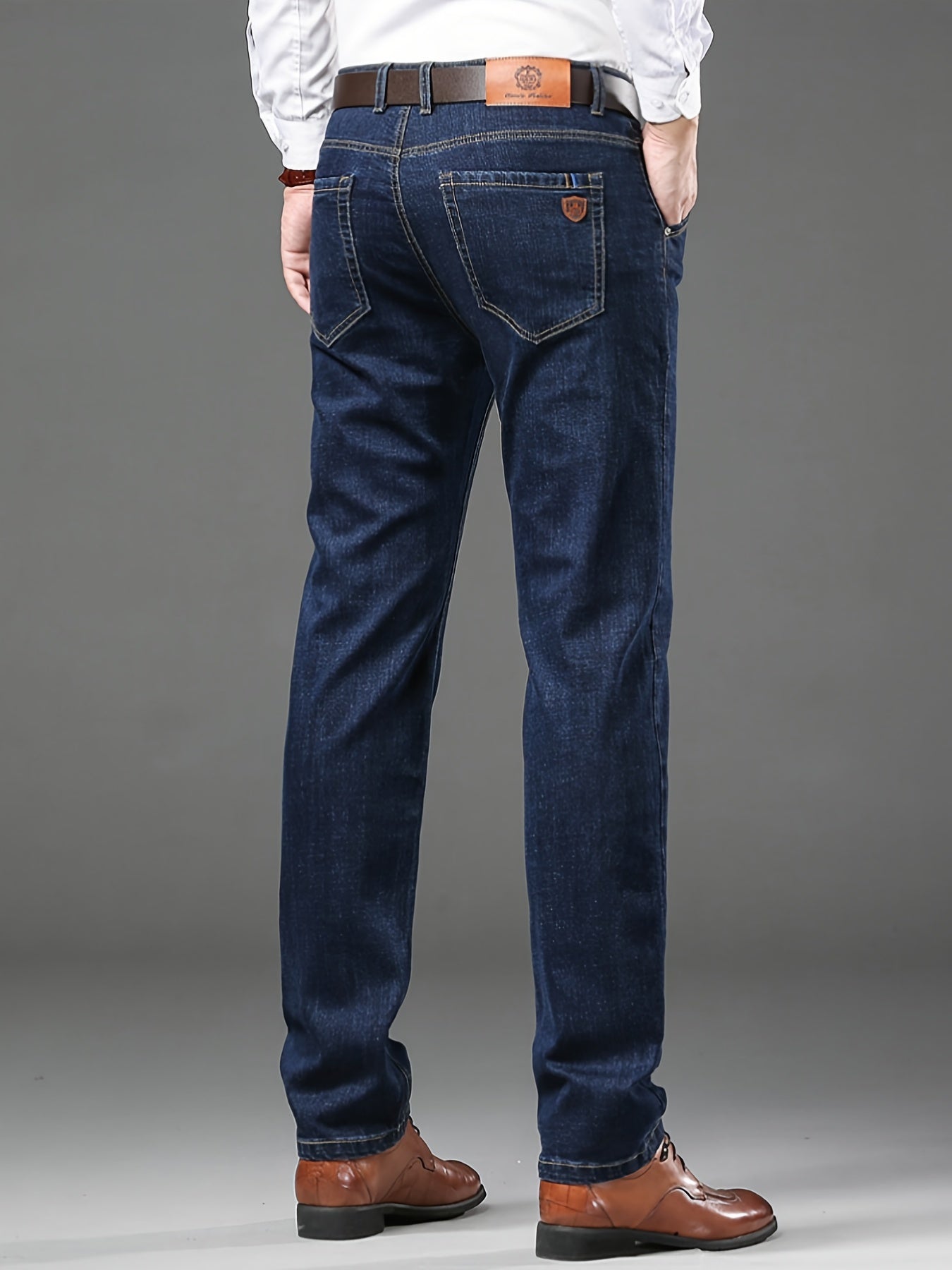 High-quality Men's Denim Trousers, Business Style, Elastic Men's Pants, New Autumn/winter Fashion Trend - ayq