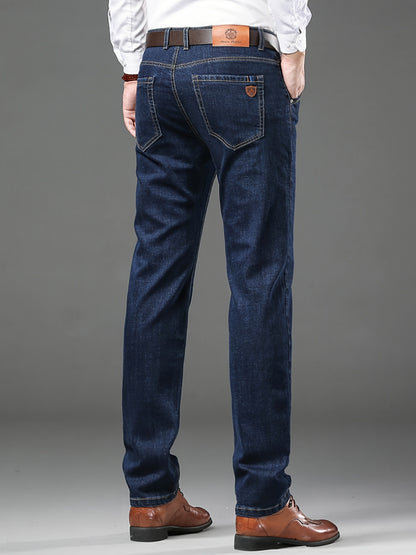 High-quality Men's Denim Trousers, Business Style, Elastic Men's Pants, New Autumn/winter Fashion Trend - ayq