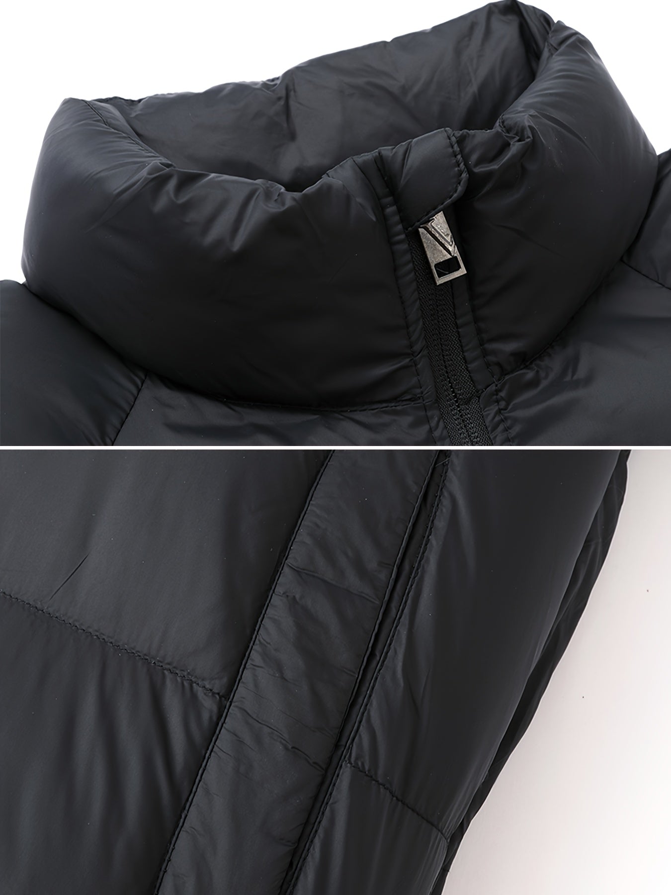 Men'S Winter Warm Jacket - Stylish Black Stand Collar with "CONTRIBUTING" Lettering, Long Sleeve, Zip-Up, Polyester Fleece Lined, Casual Outdoor Sportswear, Winter Jacket, Men, Men'S Business Coat, Men'S Outer Winter, Winter