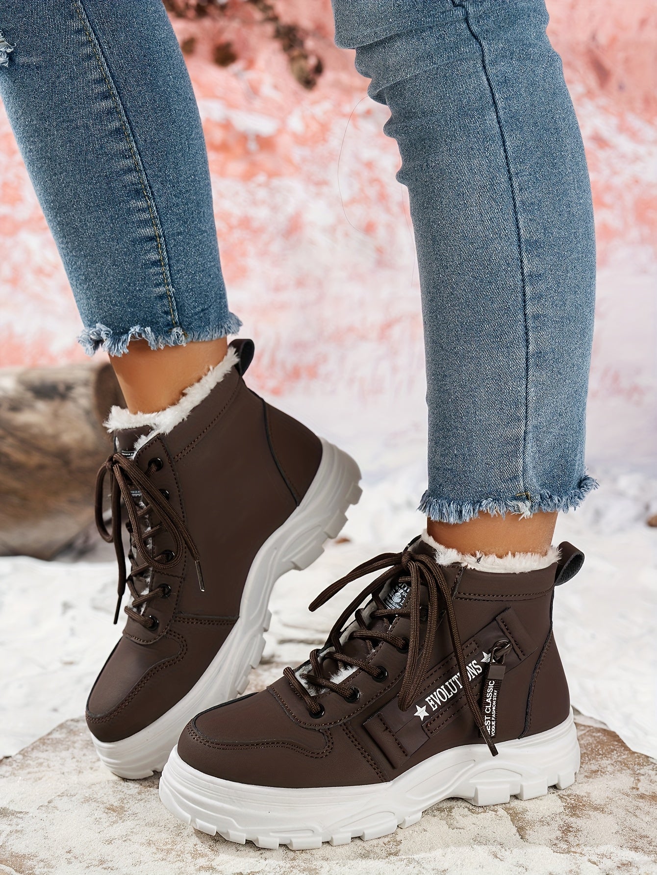 Կանացի ձմեռային ձնագնացքներ - Տաք երեսպատված, չսահող, բարձրակրունկ արտաքին ցանկացած առիթի համար կոշիկներ, ռիբավորված մեղմացնող ներդիրով, սև, իդեալական են ցուրտ եղանակի համար, ձմեռային կոշիկներ | Ոճային ձմեռային կոշիկներ | Դիմացկուն կոշիկներ