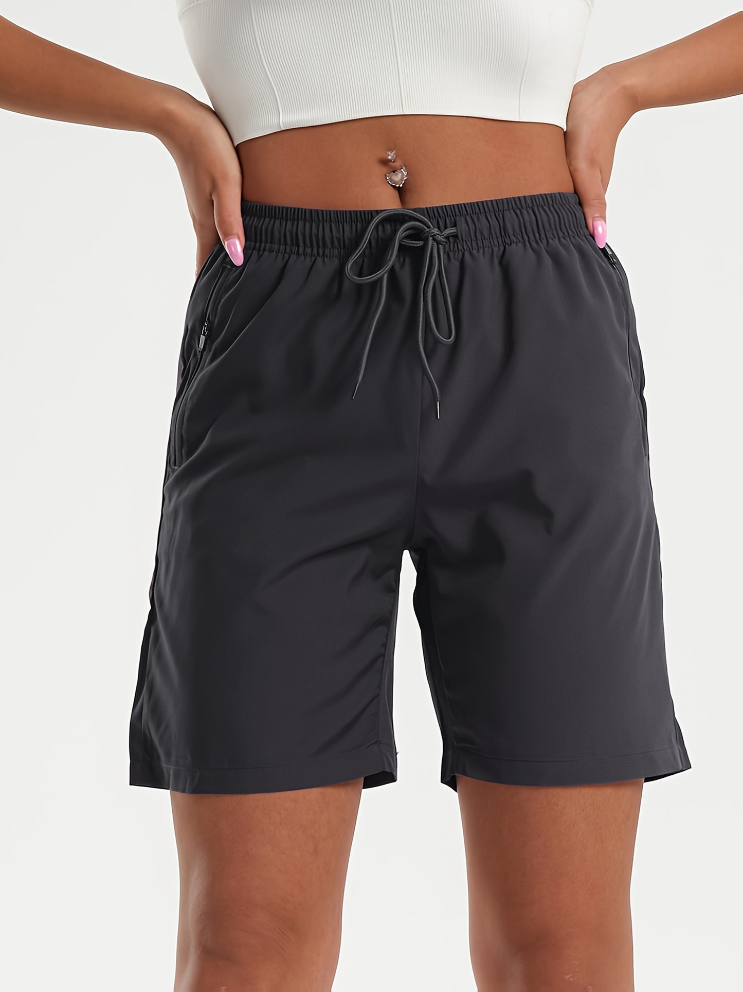 Men's Multi-Pocket Three-Quarter Summer Shorts with Zippers