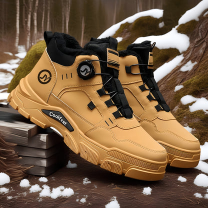 Տղամարդկանց նոր ձմեռային հաստ շերտով կոշիկներ, երեք գույնի, հարմարավետ և տաք, հեշտ հագնվող/հանվող, բռնակի դիզայնով, հարմար է բացօթյա ձյան, լեռնագնացության և լեռնագնացության համար։