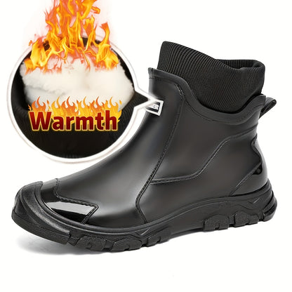 Men's Short PVC Rain Boots for Winter Outdoor Sports
