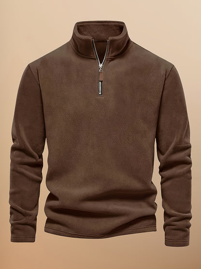 Men'S Heavyweight Full-Zip Hoodie - Thermal Winter Jacket with Zipper Closure, Stand Collar, Long Sleeve Cold Weather Coat for Skiing, Commuting - Thick Insulated Outerwear (Solid Color) - Easy-Care Zipper Front Closure, Wint