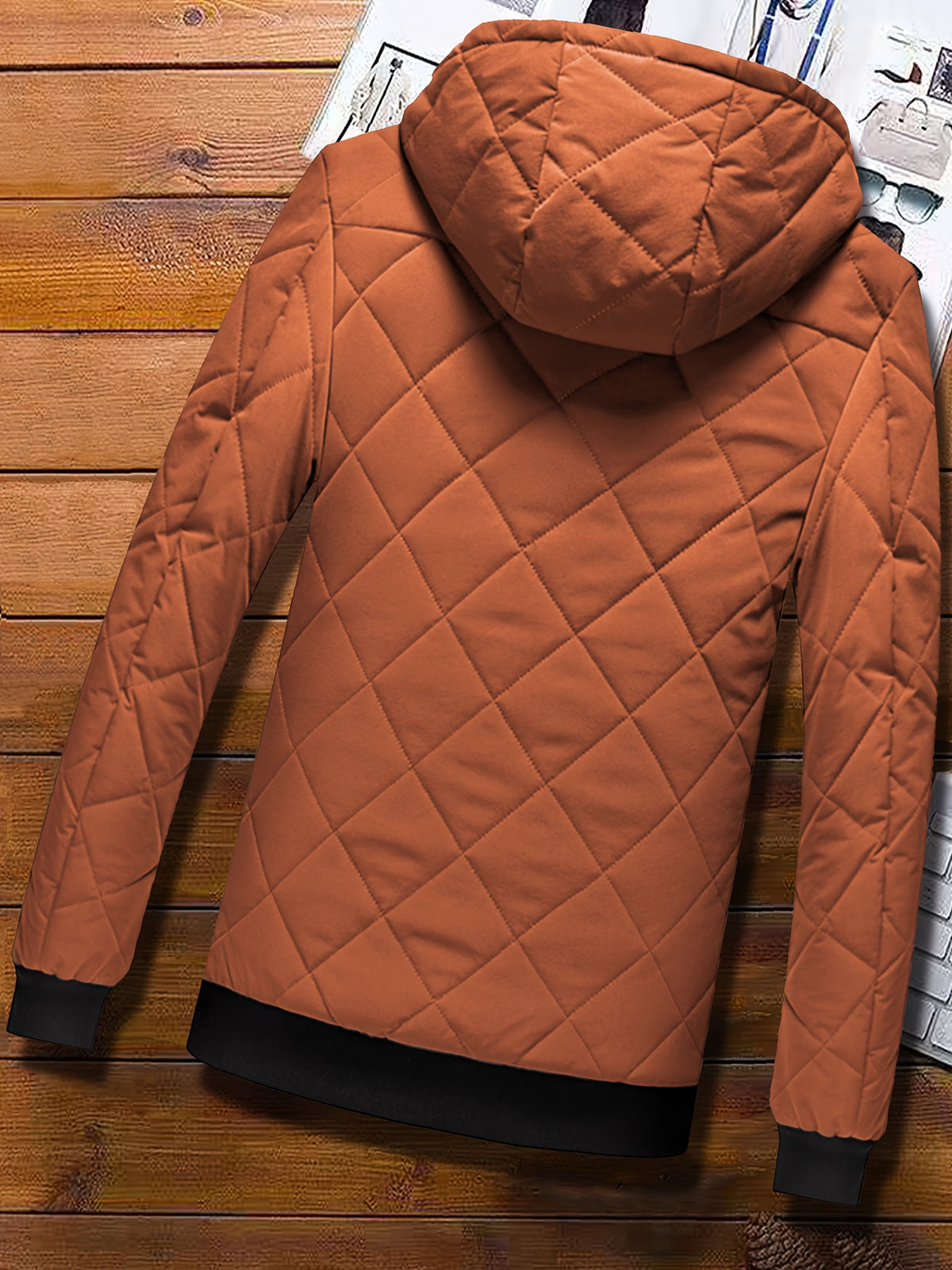 Men's Hooded Fleece-Lined Winter Jacket Casual Coat