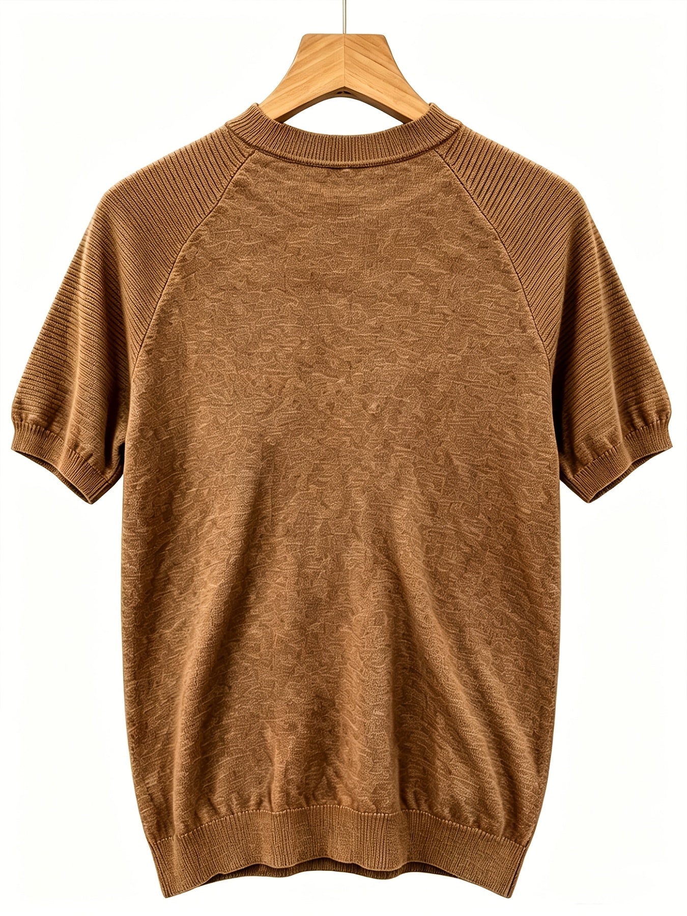 Men's Casual Summer Raglan Sleeve Knit Sweater, Lightweight Polyester