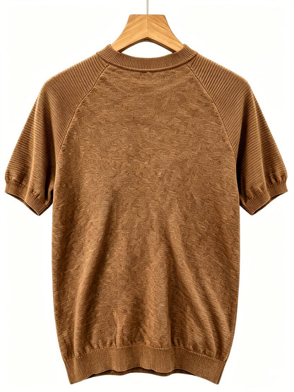 Men's Casual Lightweight Knit Short Sleeve Crew Neck Sweater