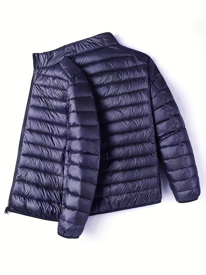 Spring, Autumn, And Winter Styles with a Stand Collar And Zipper Closure, Versatile Casual Lightweight Jacket for Men - ayq