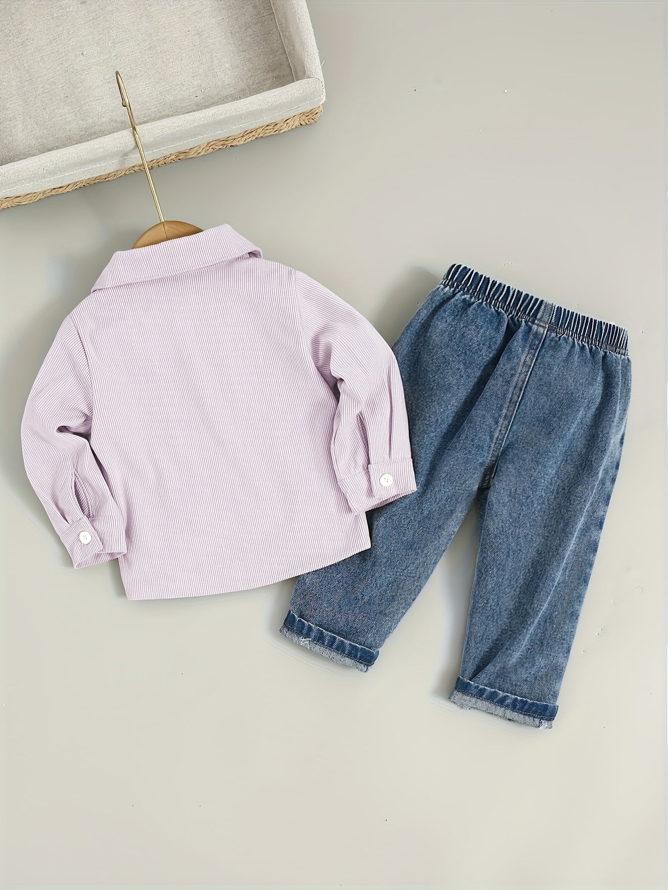Boys' Cotton Blend Shirt and Jeans Set for Fall/Winter
