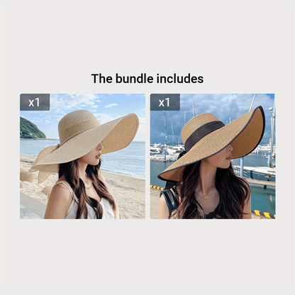 Women’s Linen Large Brim Foldable Summer Beach Hat