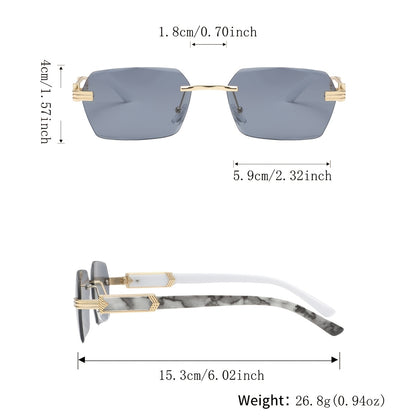 Men's Lightweight Metal Rimless Square Eyeglass Frames