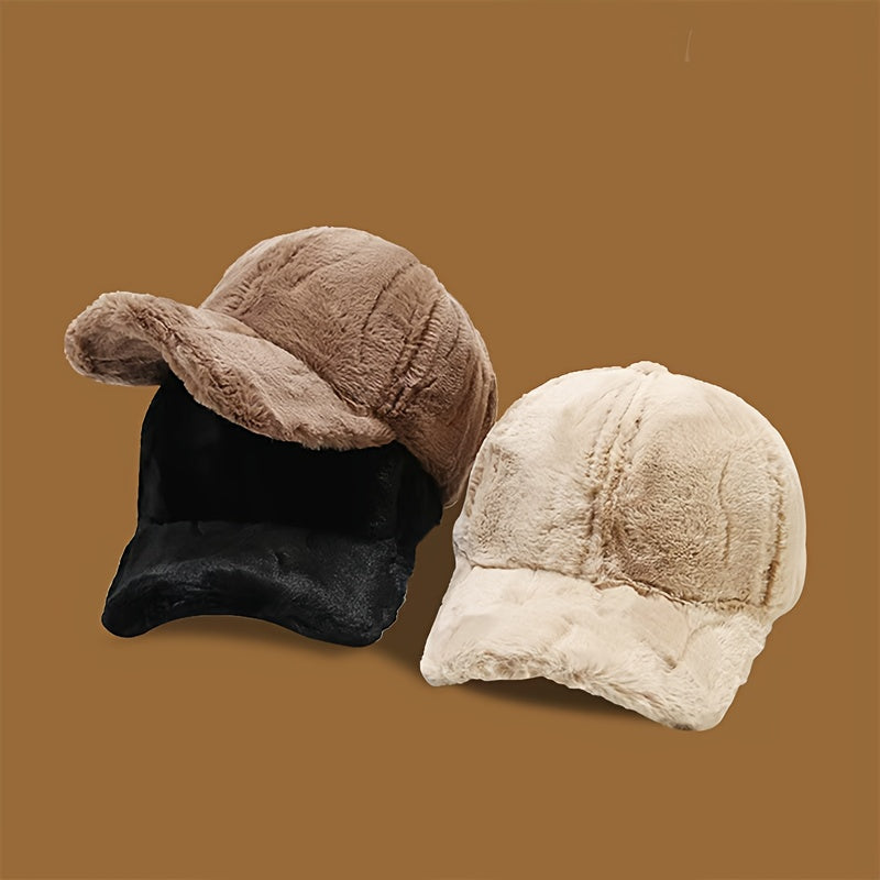 Cozy Fall/Winter Wool Knit Hat with Sun Protection Toggle