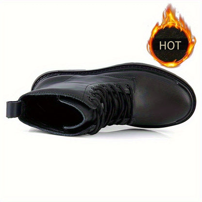 High-End Fashionable Outdoor Casual Men'S Boots for Autumn And Winter, Classic Black Versatile Men'S Boots with Fleece, Genuine Leather Work Shoes for Men.