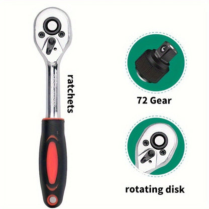 Repair Wrench Set, Ratchet Wrench Set, Socket Wrench Set, Designed for Various Environments Including Automotive Repair and Home Decoration, with Storage Box. 27-GJX