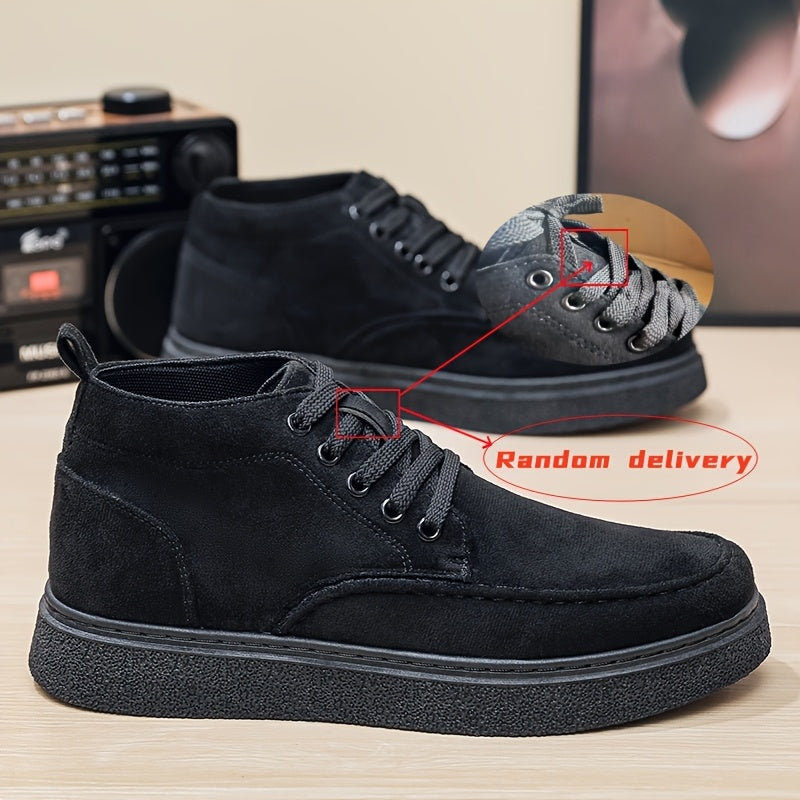 Men's High-Top Casual Ankle Boots, Lightweight PU, All-Season