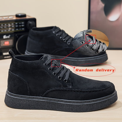 Men's High-Top Casual Ankle Boots, Lightweight PU, All-Season