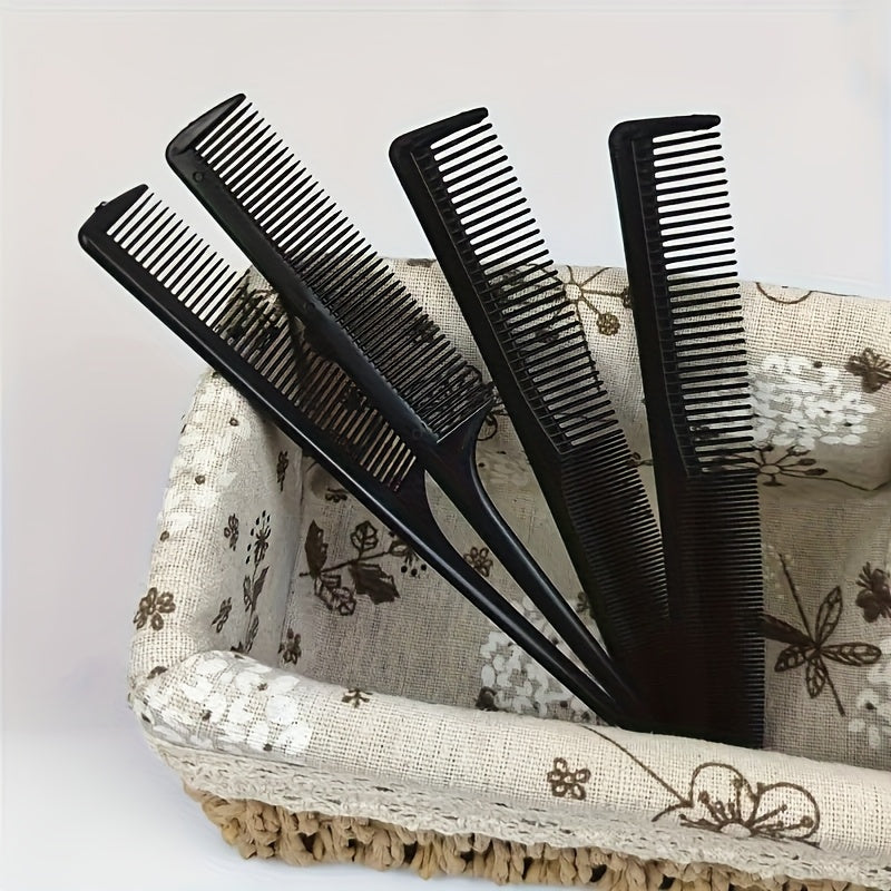 6-Piece Black Hair Styling Tool Set with Ergonomic Handles