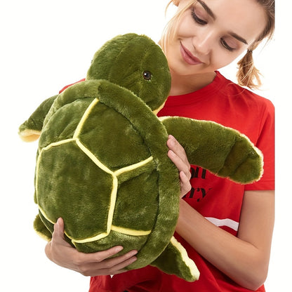 Cuddly Sea Turtle Plush Toy with Big Eyes - Soft Polyester Stuffed Animal in Assorted Greens, Perfect for Youngsters & Girlfriends
