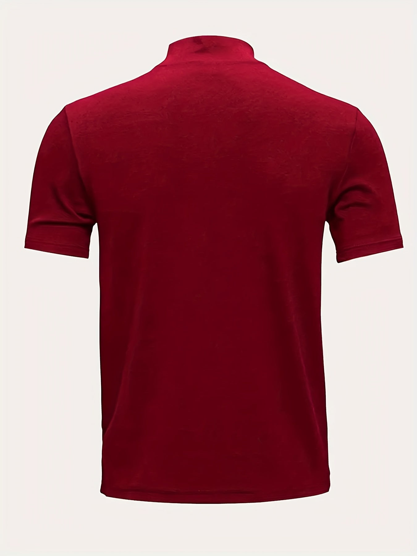 Men's High-Neck Short-Sleeve T-Shirt for Spring and Summer - Fashionable, Comfortable, and Essential for Casual Wear - ayq