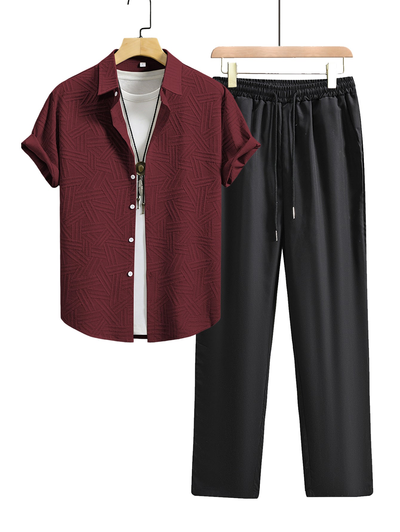 Men's Casual Shirt and Pants Set, Lightweight Summer Essentials