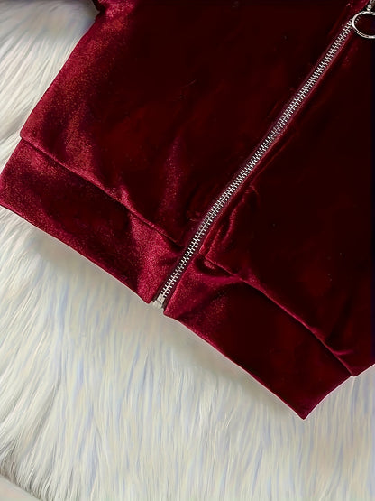 2 հատ թավշյա աղջիկների շքեղ երկար թևքերով եռաչափ ծաղկային վերնաշապիկ և մարզաշապիկ - փափուկ, տաք, նորաձև ձմեռային և աշնանային երեկույթների համար