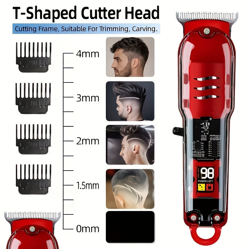 FEIYBA Professional Hair Clipper for Men and Women | Rechargeable Barber Grade Trimmer with Multiple Limit Combs, Ideal for Salon, Travel, Shaving, Haircutting, Trimming Body Hair, Oil Head Electric Thruster, Digital Display,