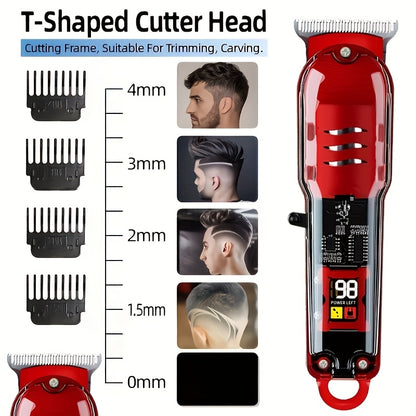 FEIYBA Professional Hair Clipper for Men and Women | Rechargeable Barber Grade Trimmer with Multiple Limit Combs, Ideal for Salon, Travel, Shaving, Haircutting, Trimming Body Hair, Oil Head Electric Thruster, Digital Display,