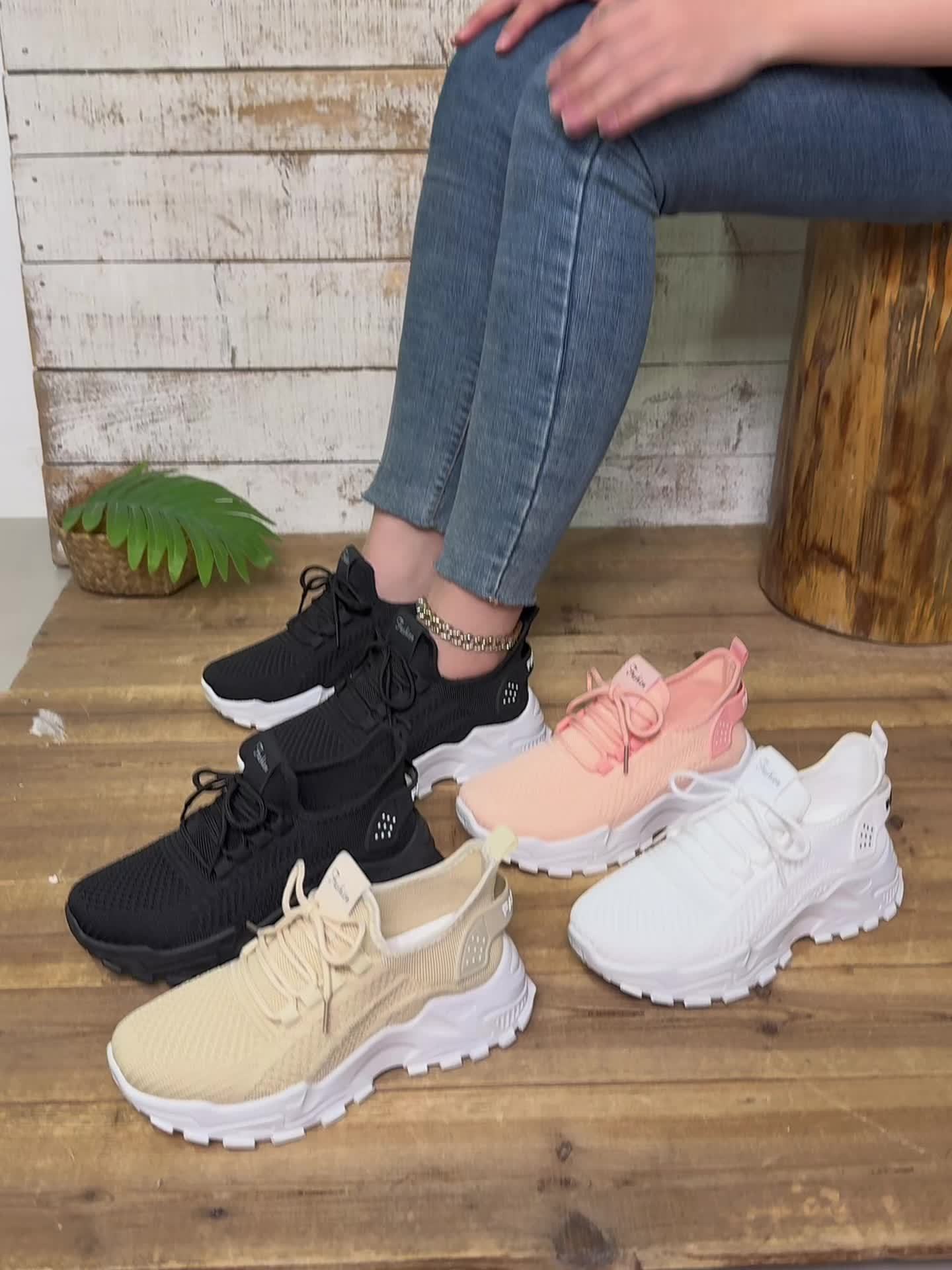 Կանացի առօրյա սպորտային կոշիկներ՝ շնչող գործվածքից վերնամասով, ռետինե ներբանով, ցածր գագաթով, պարզ մատով, բոլոր եղանակների հարմարավետ կոշիկներ, առօրյա հագուստ | Ժամանակակից առօրյա ոճ | Շնչող գործվածքից սպորտային կոշիկներ