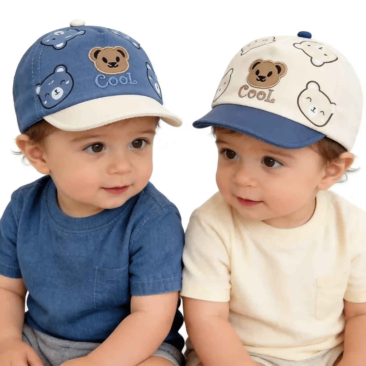 2-Pack Breathable Baby Baseball Caps for Spring and Summer