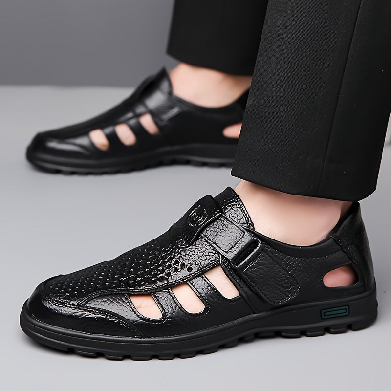 Men's Breathable Casual Leather Outdoor Shoes for Summer