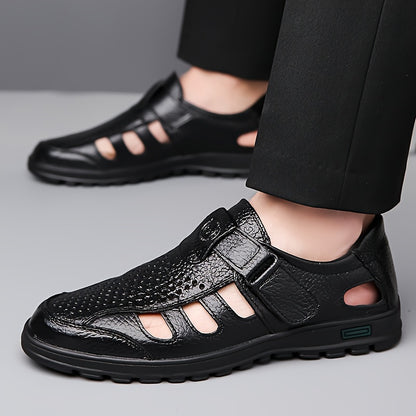 Men's Breathable Casual Leather Outdoor Shoes for Summer