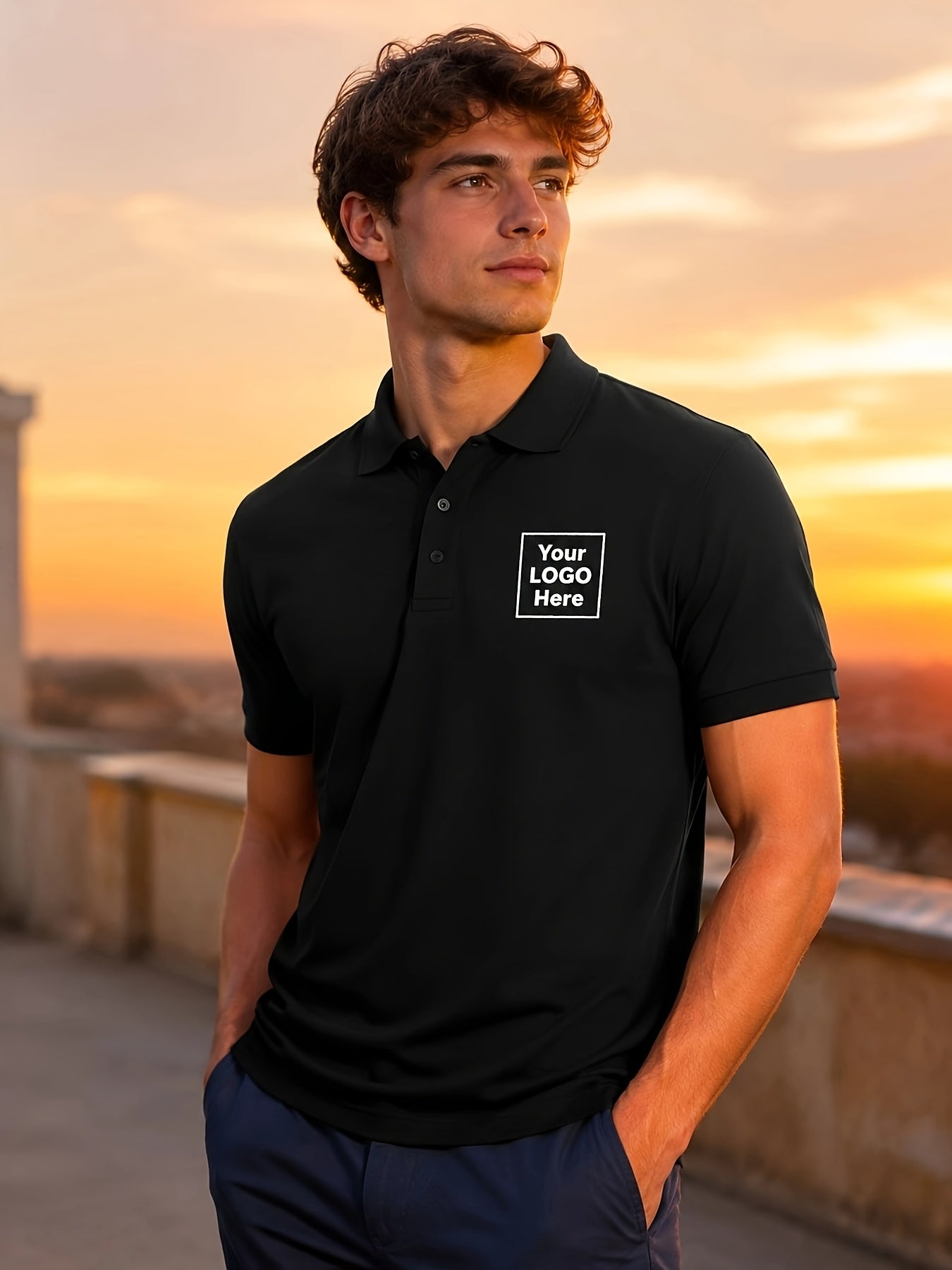 Men's Summer Polo Shirts Custom Logo Short Sleeve Casual Tees