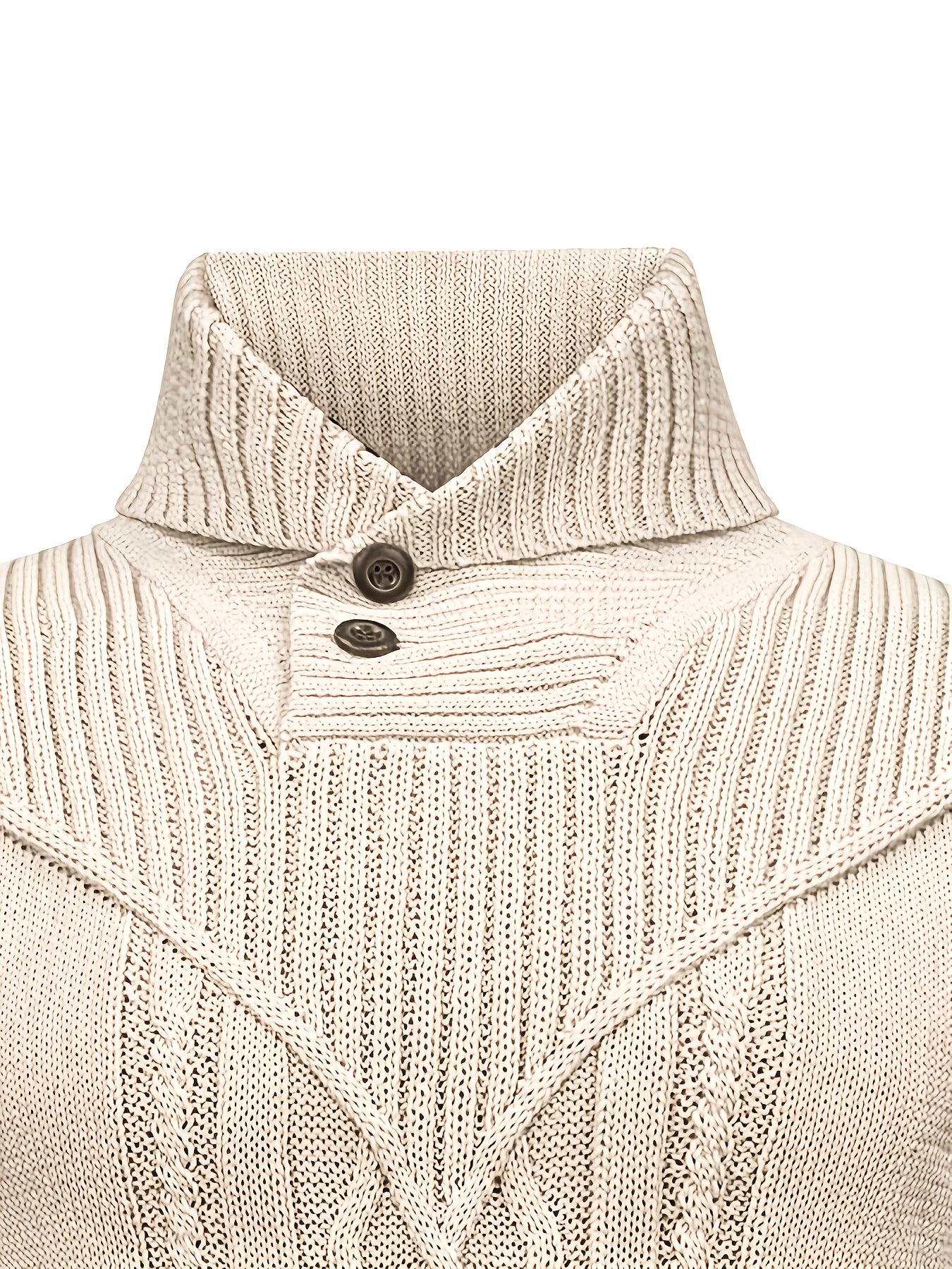 Տղամարդու բարձր օձիքով տաք տրիկոտաժե սվիտեր - ձգվող նորաձև ժապավենավոր սվիտեր, էլեգանտ ջենտլմենական կարդիգան