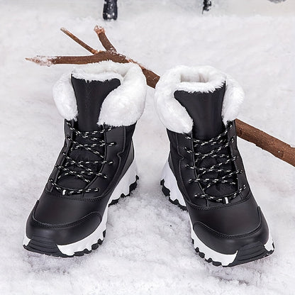 Winter velvet warm Men's and Women's shoes, thick snow boots, outdoor anti slip large size high top shoes