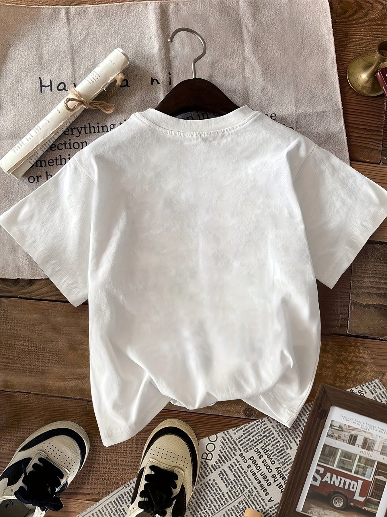 Women's Casual Cotton Letter Print Crew Neck T-Shirt