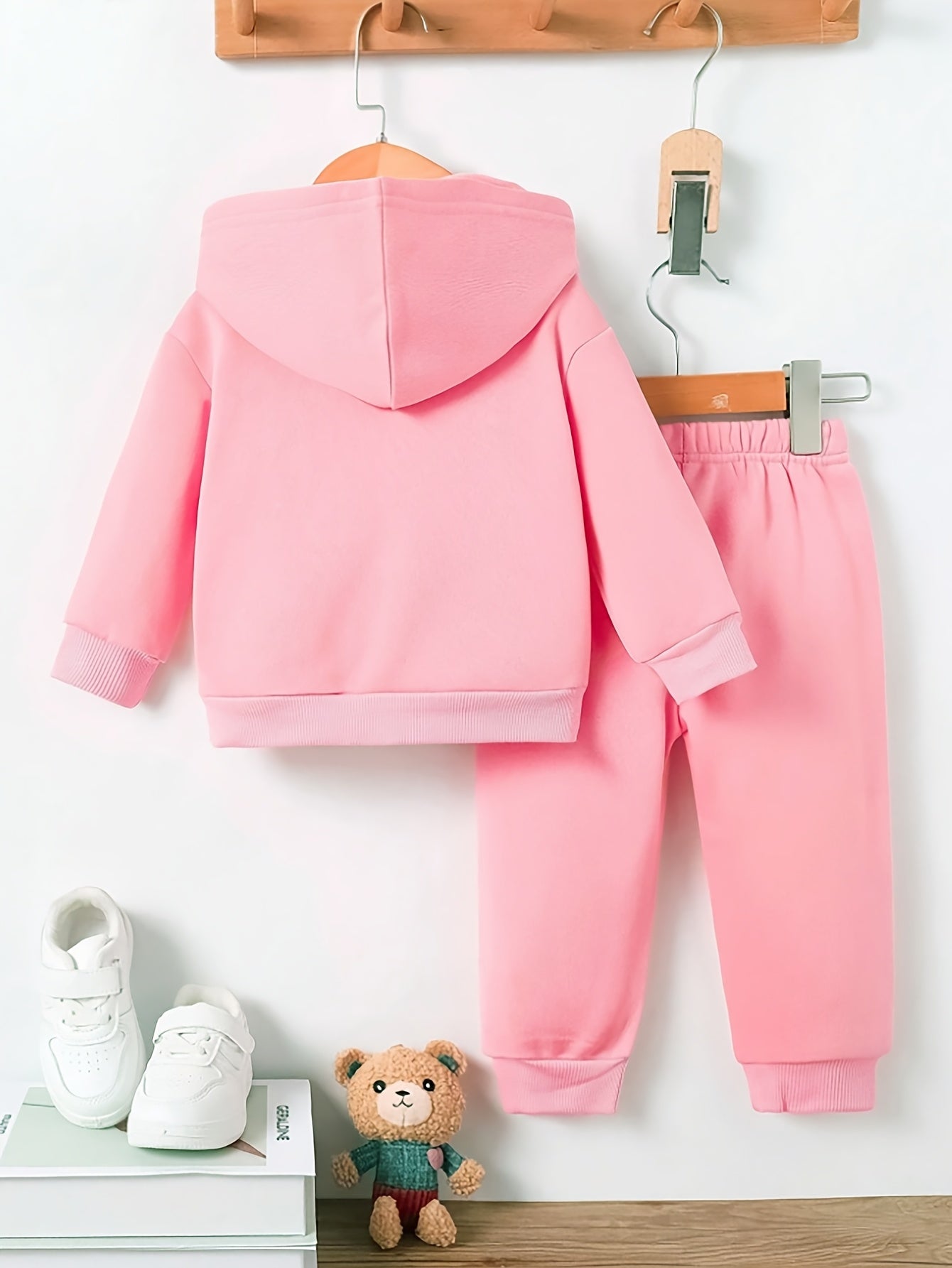 Baby Girls Leopard Print Fleece Hoodie & Pants Set