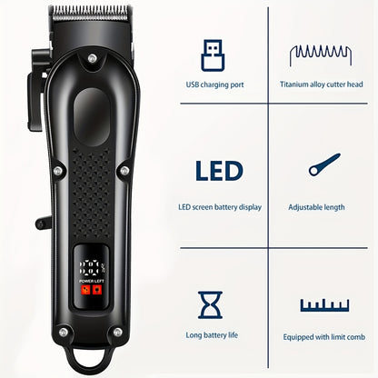 USB-ով լիցքավորվող էլեկտրական մազ կտրող մեքենա | Պրոֆեսիոնալ տնային վարսավիր | Փոխադրելի մազ կտրող մեքենա | Սև դիզայն | Մազերի կտրման նորաձև գործիք | Ժամանակակից մազ կտրող մեքենա | Կոմպակտ մազ կտրող մեքենա