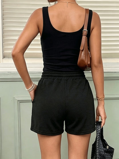 Women's Sleeveless Tank Top & Shorts Set with Handwritten Print