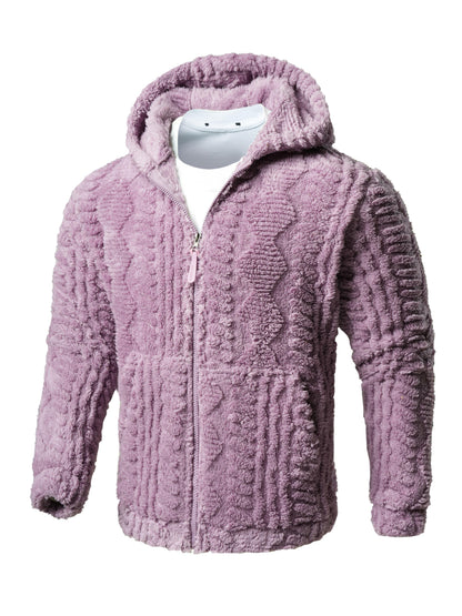 [Elson OBM] Solid Color Fashion Hooded Jacket, Long Sleeve Zip-Up Outerwear, Windproof and Warm, Comfortable for Autumn and Winter, Ideal as a Gift