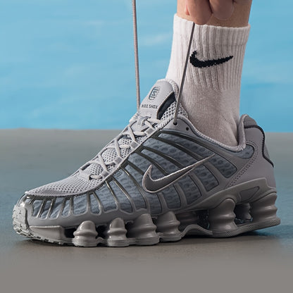 Nike Men’s Wolf Grey Shox TL Low-Top Cushioned Sneakers