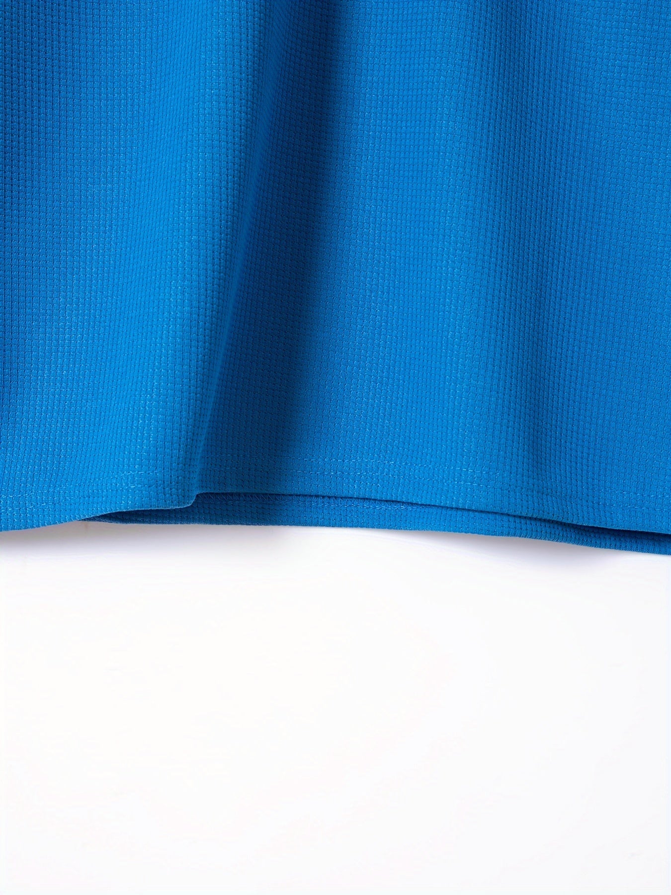 Men's Solid Waffle Stand Collar Short Sleeve Golf Shirts, Casual Style Slight Stretch Regular Fit Summer Tops, Summer Golf Shirts