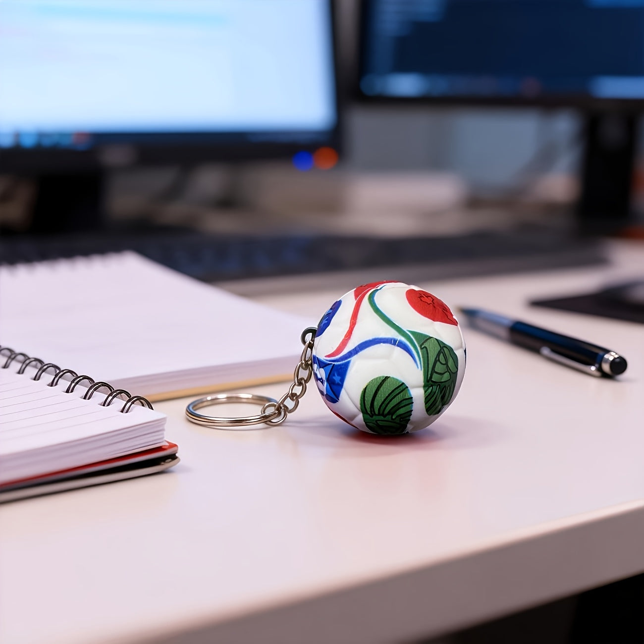2026 Football Fan Keychain Round Iron Alloy Pendant