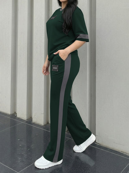 Women’s Spring/Summer Casual Two-Piece Set with Slim Trousers