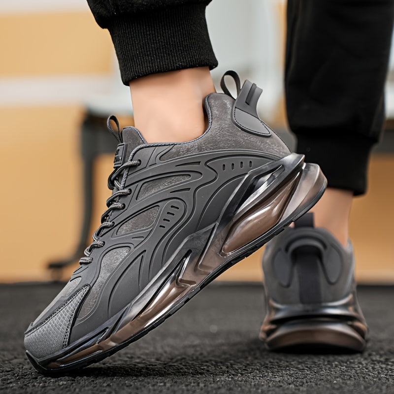 Men's Casual Athletic Sneakers - Breathable, Non-Slip Rubber Sole, Lace-Up Shoes for All Seasons, Chunky Sneakers, Movement Style, Leisure Style, Four Seasons