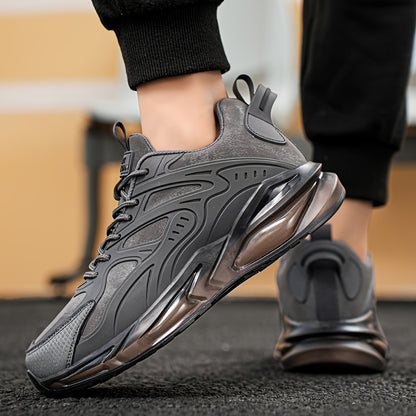 Men's Casual Athletic Sneakers - Breathable, Non-Slip Rubber Sole, Lace-Up Shoes for All Seasons, Chunky Sneakers, Movement Style, Leisure Style, Four Seasons