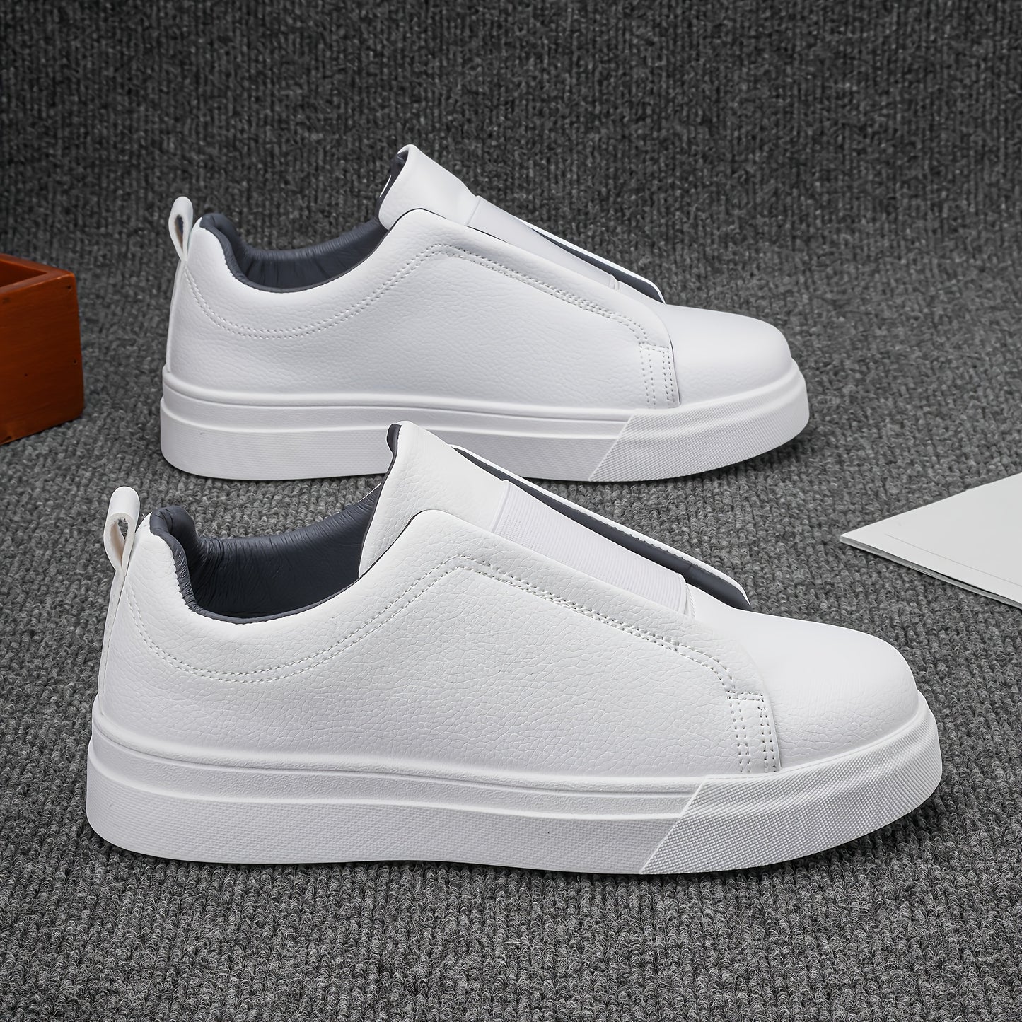 Men's Skate Sneakers with Durable PU Upper & Strong Grip Sole