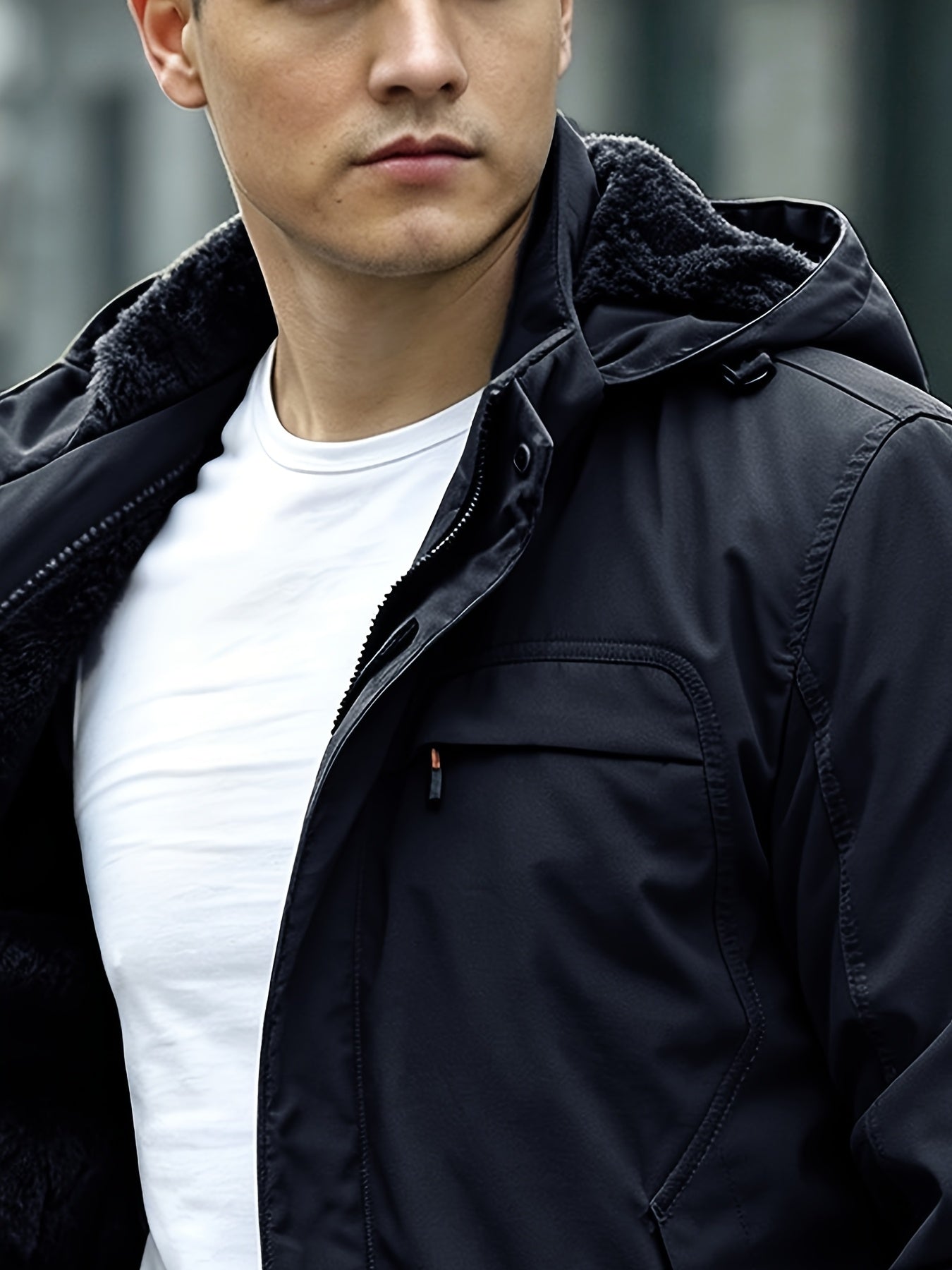 Men's Heavyweight Hooded Workwear Jacket with Full Lining