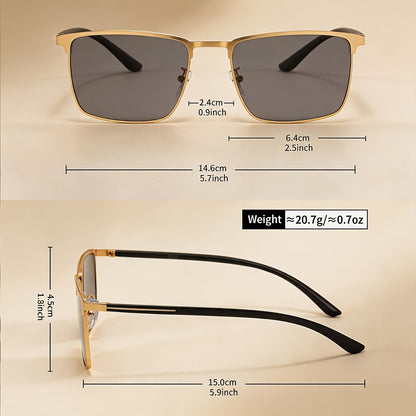 Men's Polarized Casual Sunglasses with Stainless Steel Frame